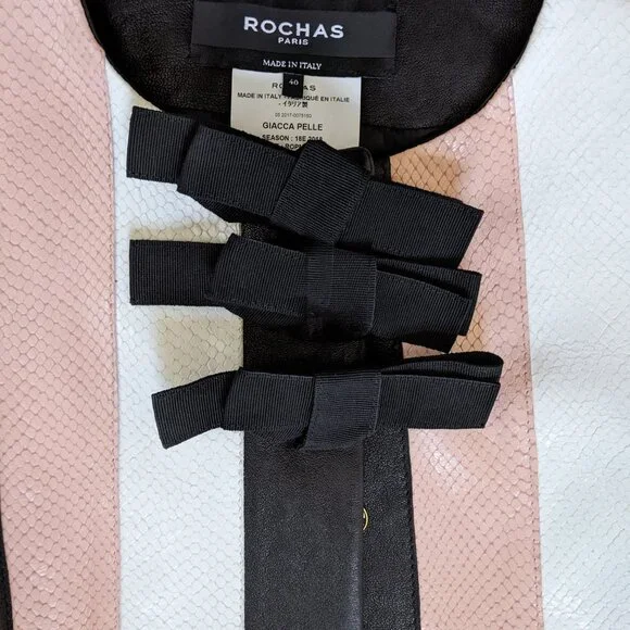 Rochas Striped Leather Jacket